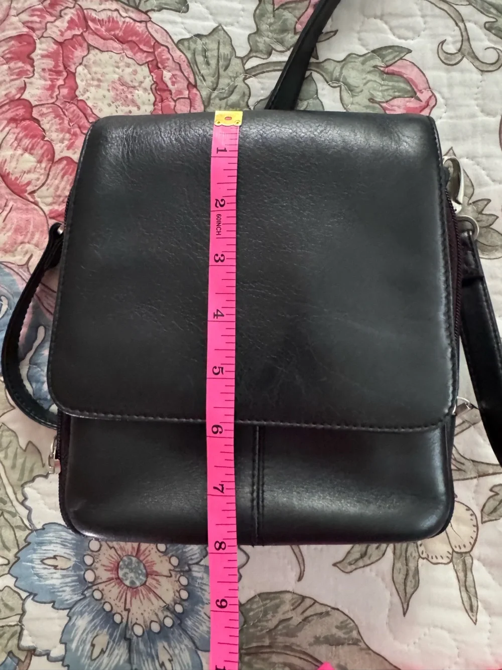 Vintage Hobo International Classic Black Leather Crossbody Bag